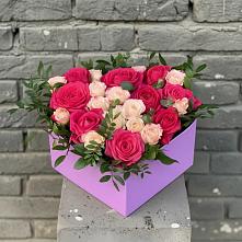 Цветочная композиция из Розы в коробке в Болохово