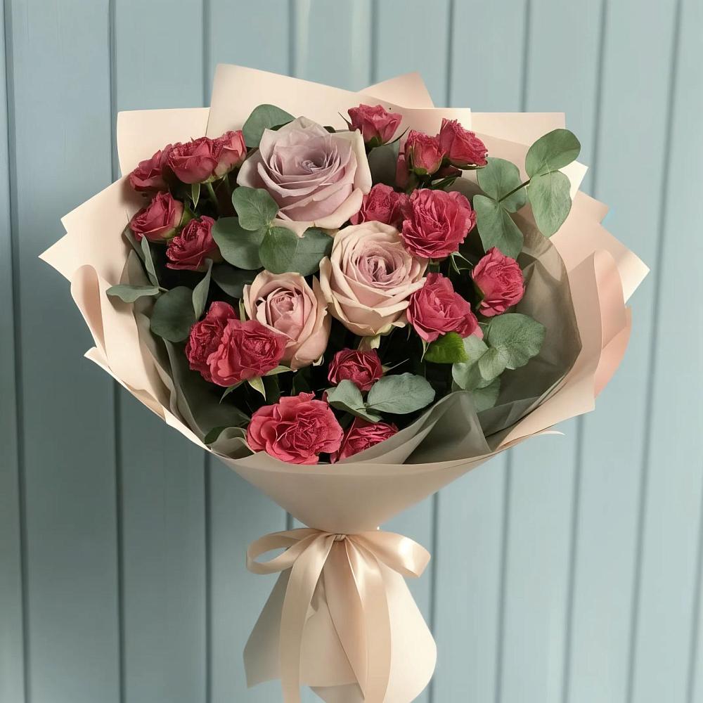 Букет цветов из: Гвоздики и Розы в Болохово