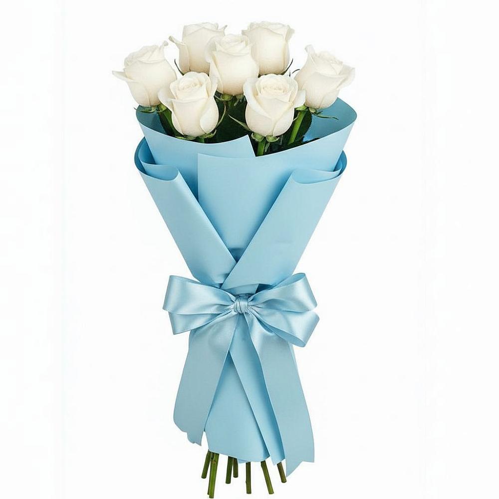 Букет 7 белых роз Проуд в Болохово