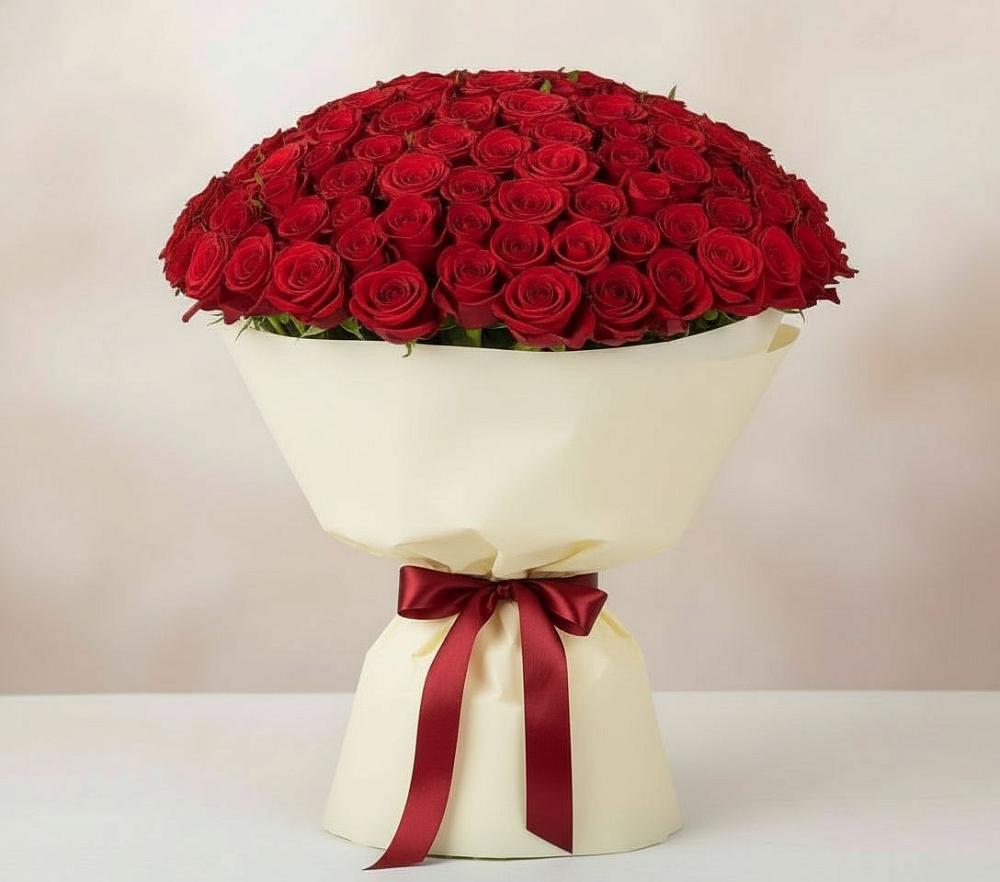 Букет 101 Красная роза Милано в Болохово