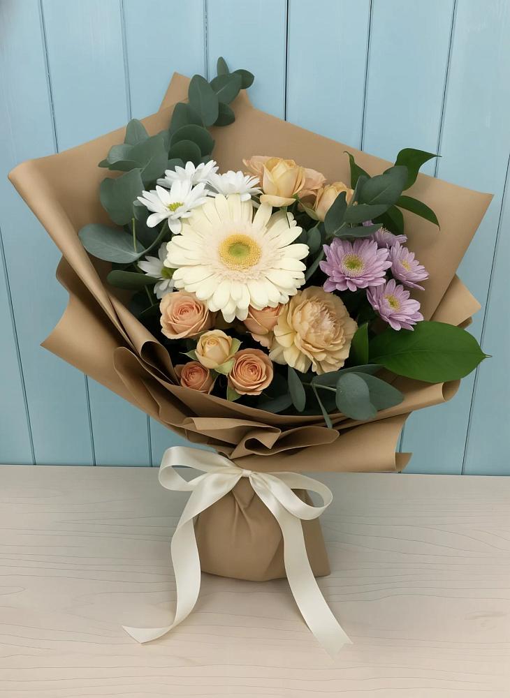 Букет цветов из: Герберы и Хризантемы в Болохово