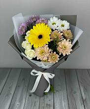 Букет цветов из:  Розы, Герберы и Хризантемы #REPLACE_PRED# Болохово