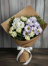 Букет цветов из:  Хризантемы и Розы #REPLACE_PRED# Болохово