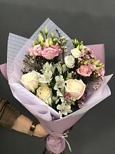Букет цветов из:  Альстромерии, Розы и Лизиантусы #REPLACE_PRED# Болохово