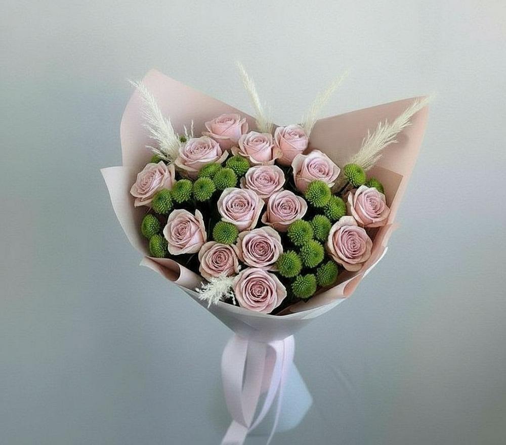 Букет цветов из: Розы и Хризантемы в Болохово