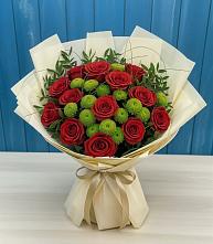 Букет цветов из:  Розы и Хризантемы в Болохово