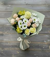 Букет цветов из:  Альстромерии, Розы и Хризантемы в Болохово
